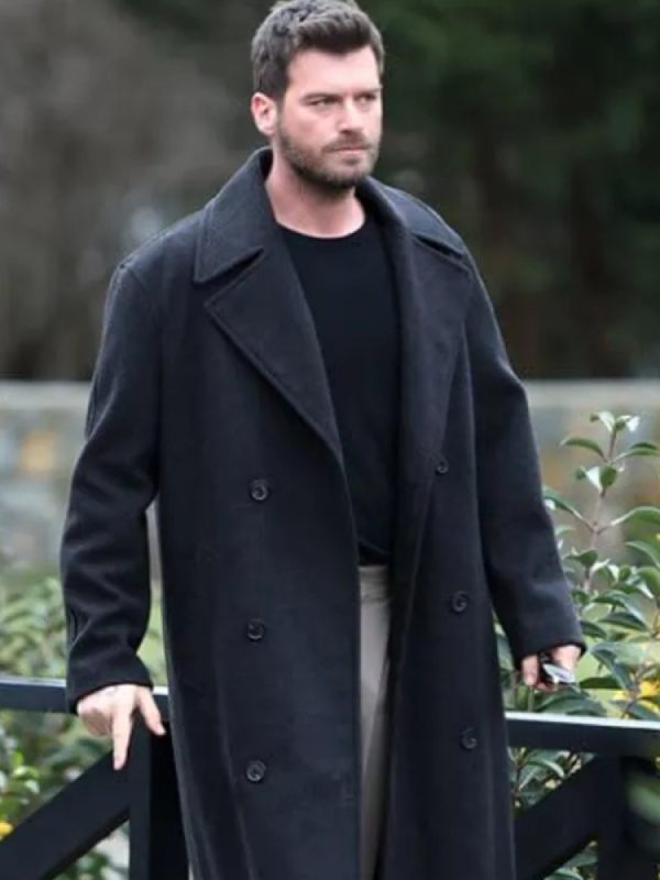 Aslan Soykan The Family Black Trench Wool Coat New Year Sale