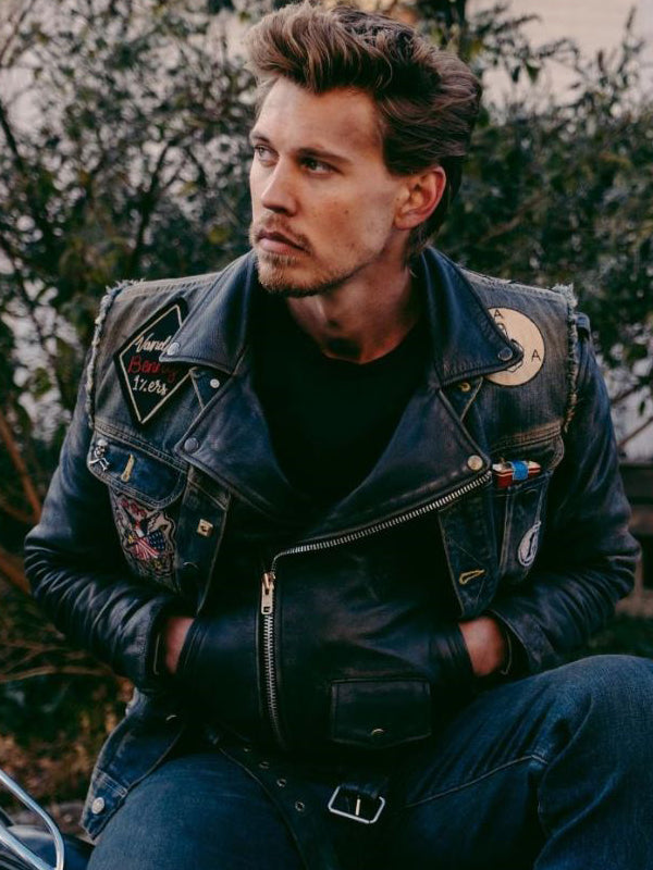 Austin Butler Bikeriders Black Leather Biker Jacket Shop now