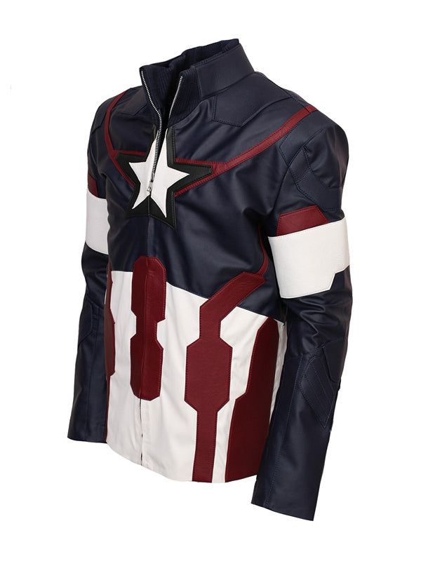 Avengers Age Of Ultron Captain America Leather Jacket Costume Black Friday Sale