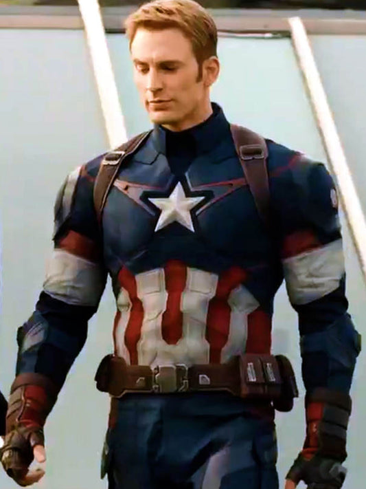 Avengers Age Of Ultron Captain America Leather Jacket Costume Shop now