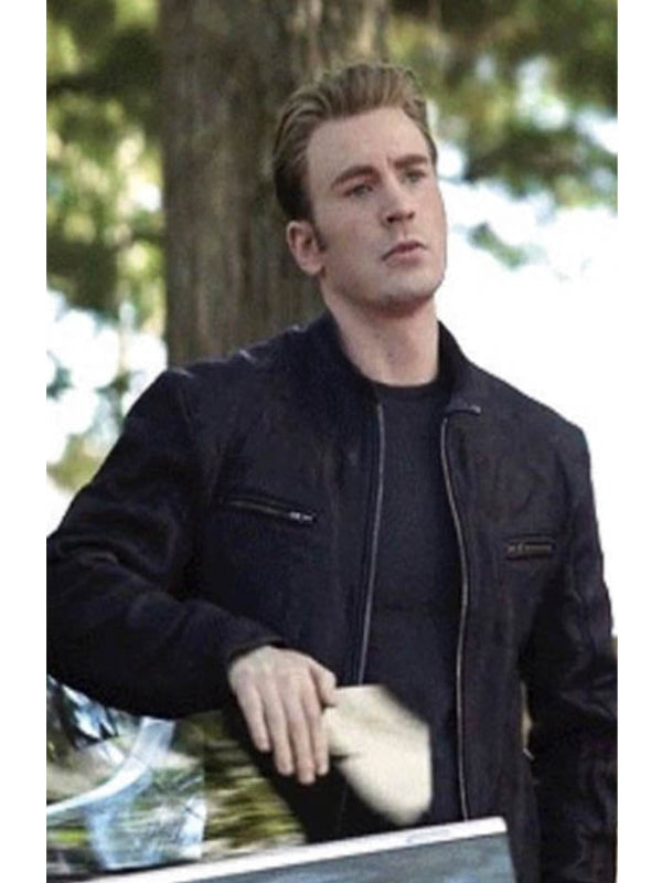 Avengers Endgame Captain America Leather Jacket lederjacke herren
