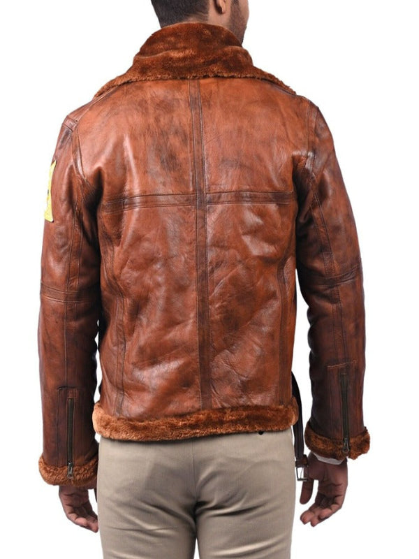 B3 Bomber Aviator Vintage Brown Leather Jacket Shop now Hot Sale