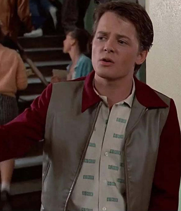 Back to the Future 1955 Marty McFly Vintage Leather Jacket Free Shipping UK USA Canada