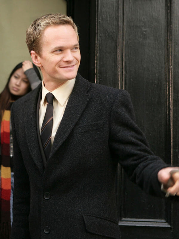 Barney Stinson How I Met Your Mother Black Wool Coat Shop now