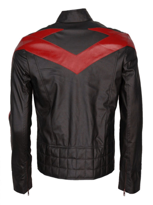 Batman Nightwing Dick Grayson Leather Jacket Costume lederjacke herren