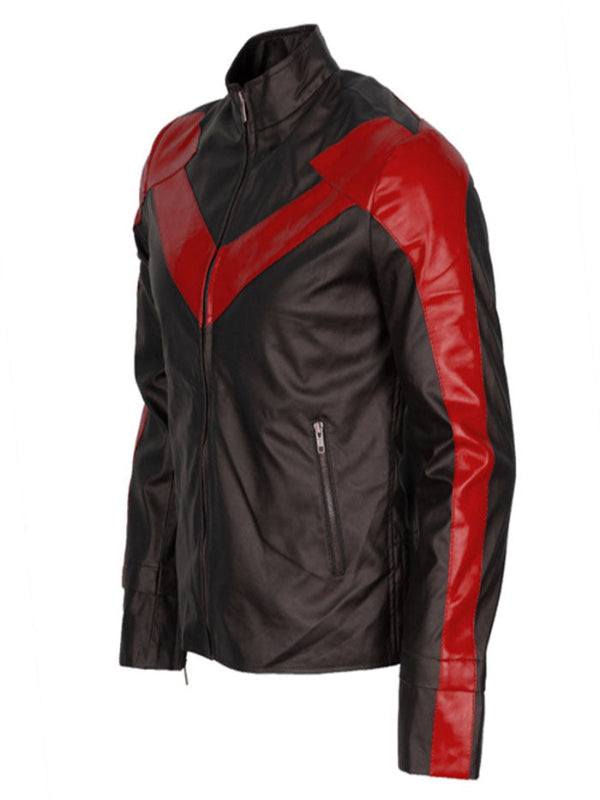 Batman Nightwing Dick Grayson Leather Jacket Costume veste en cuir