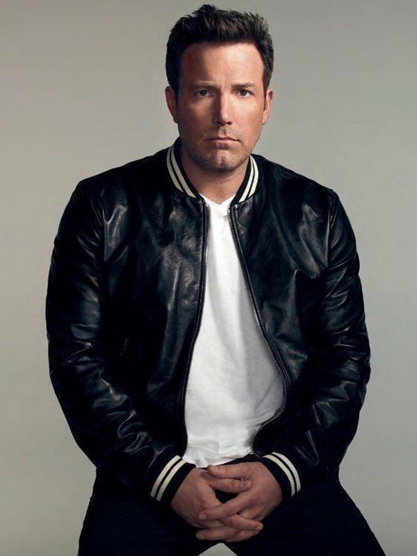 Ben Affleck Leather Bomber Black Jacket Black Friday Sale