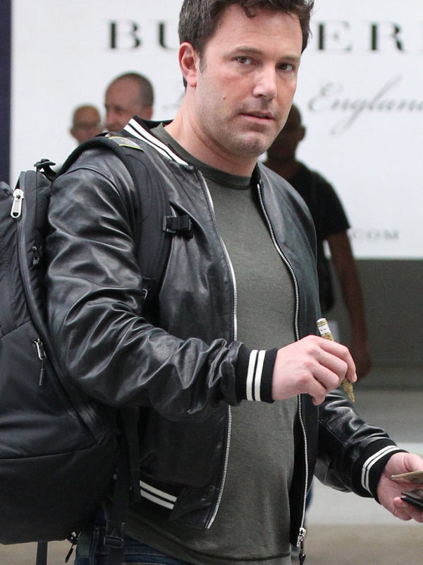 Ben Affleck Leather Bomber Black Jacket Shop now