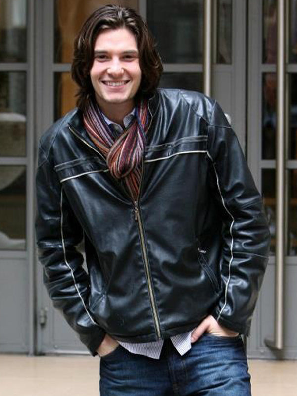 Ben Barnes Black Classic Leather Jacket Free Shipping UK USA Canada