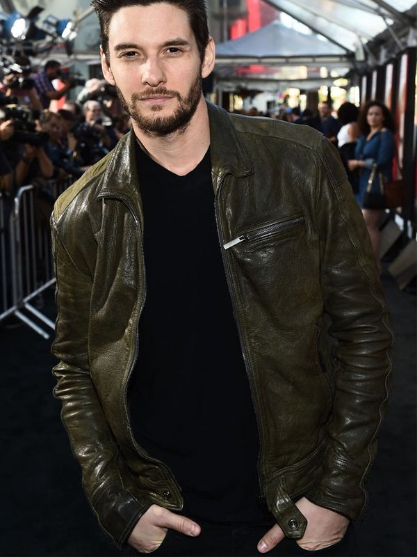 Ben Barnes Brown Distressed Leather Jacket Hot Sale