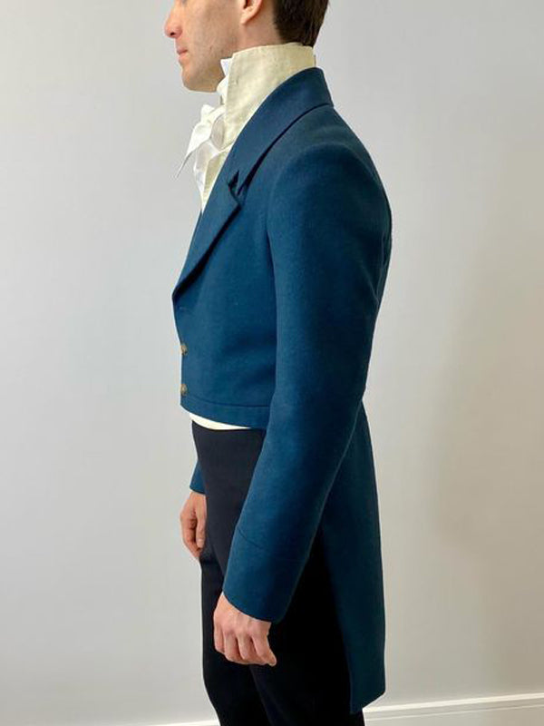 Benedict Bridgerton Blue Wool Tailcoat Halloween Sale