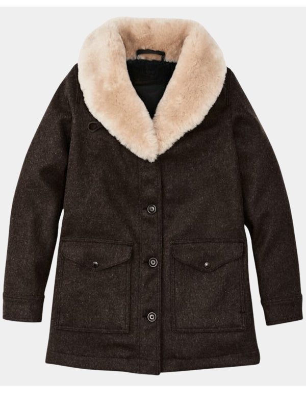 Beth Dutton Yellowstone Brown Vintage Wool Coat Black Friday Sale