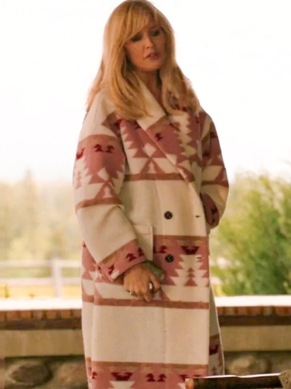 Beth Dutton Yellowstone Kelly Reilly Winter Wool Coat on Sale