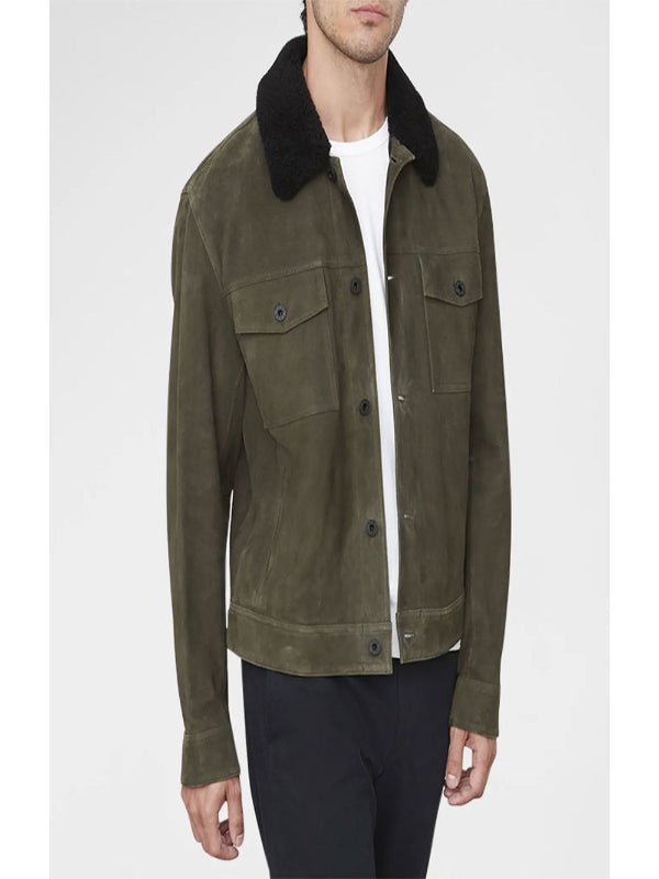 Big Sky Jensen Ackles Green Suede Leather Jacket Shop now