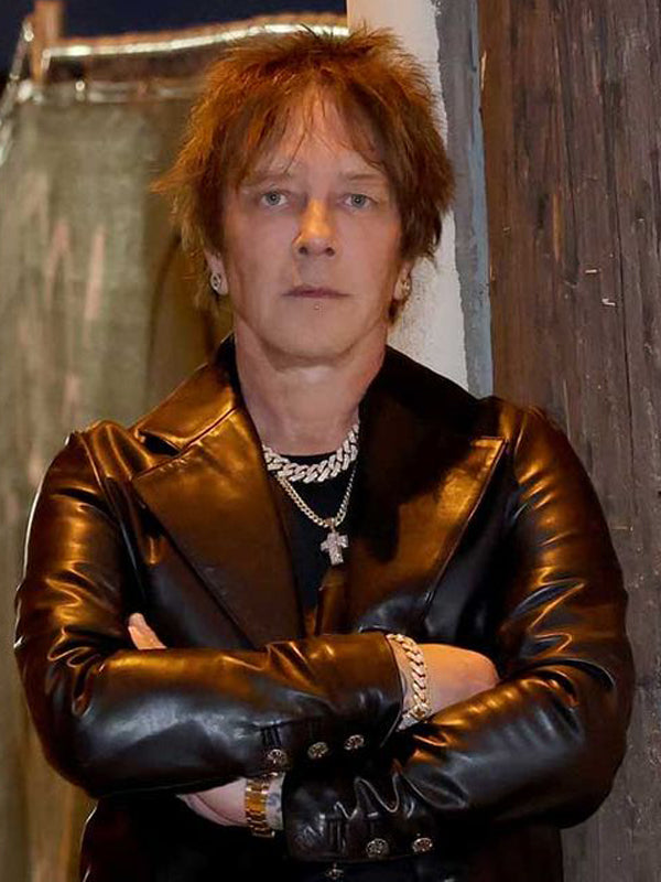 Billy Morrison Project Vintage Black Leather Coat Free Shipping UK USA Canada