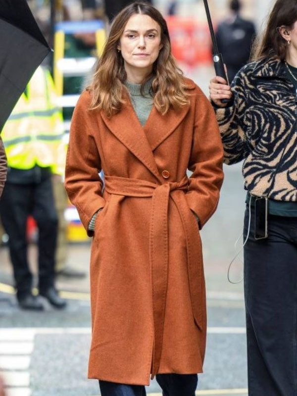 Black Doves Keira Knightley Tan Trench Wool Coat Black Friday Sale