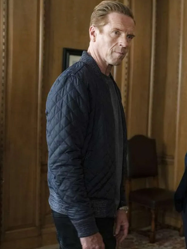 Blue Billions Damian Lewis Bomber Quilted Jacket Free Shipping UK USA Canada