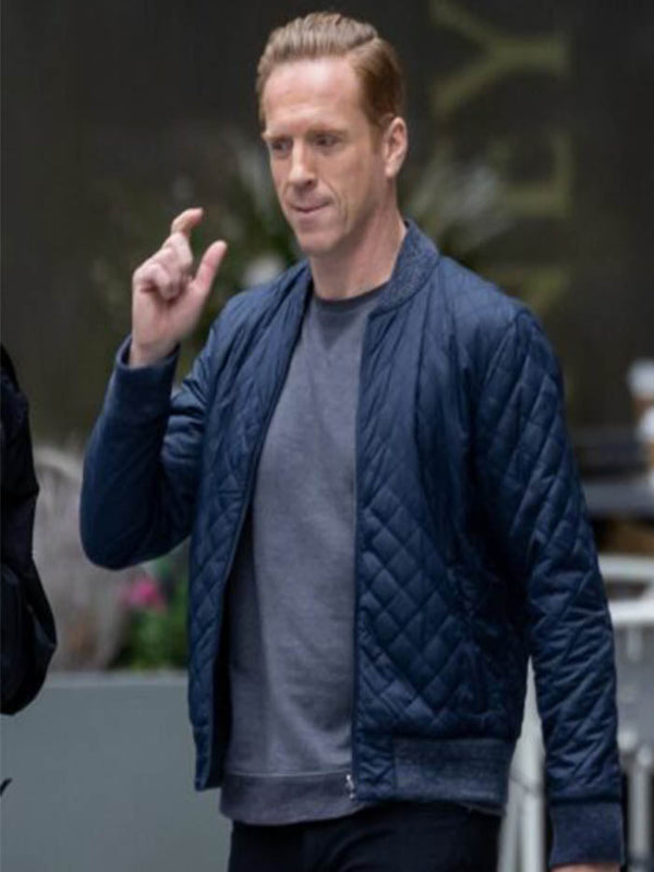 Blue Billions Damian Lewis Bomber Quilted Jacket Shop now Halloween Sale