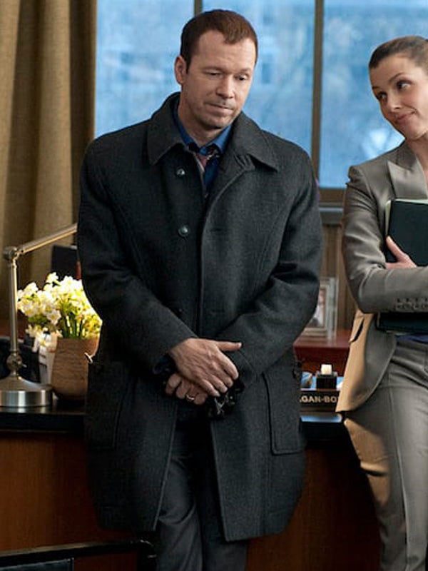 Blue Bloods Donnie Wahlberg Gray Wool Coat Black Friday Sale