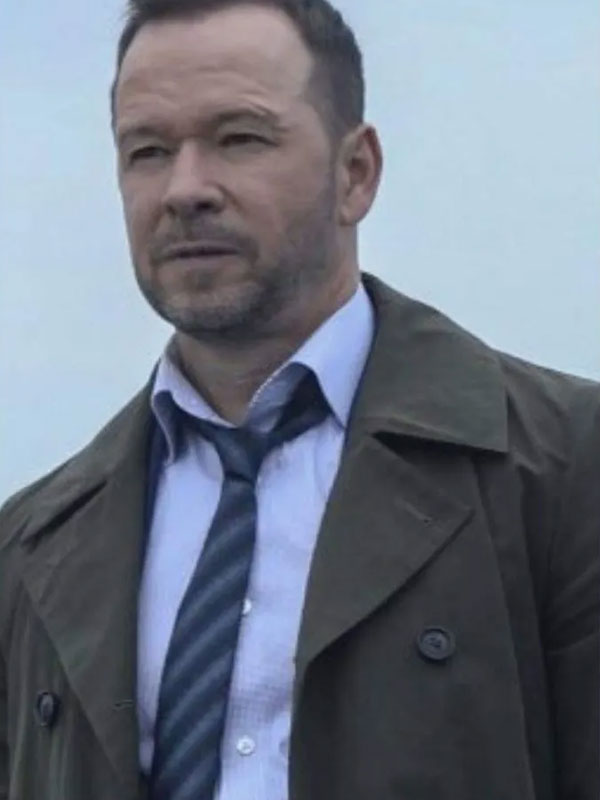 Blue Bloods Donnie Wahlberg Green Wool Winter Coat Free Shipping UK USA Canada