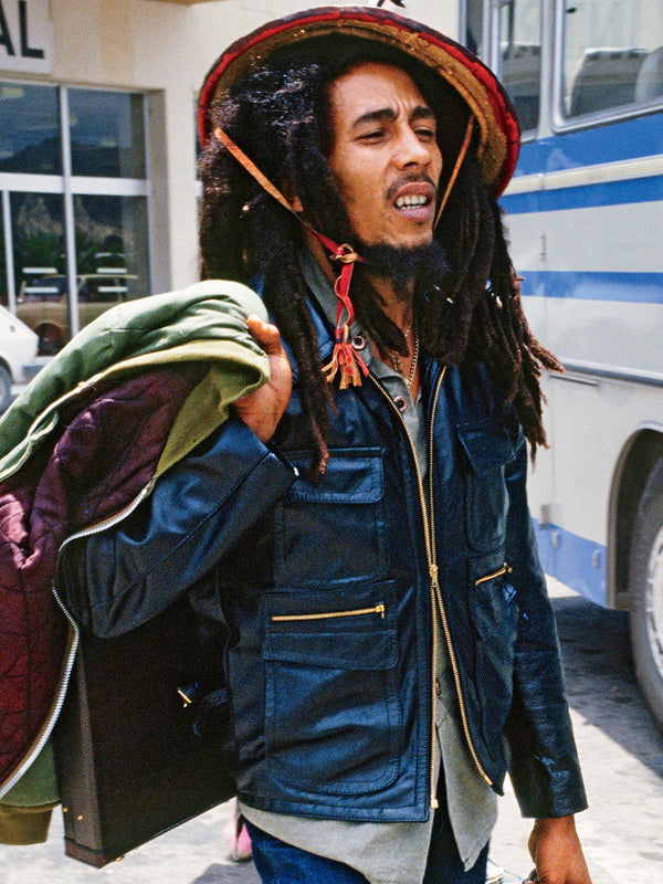 Bob Marley Biker Black Leather Jacket