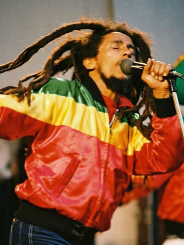 Bob Marley Vintage Bomber Leather Jacket Free Shipping UK USA Canada