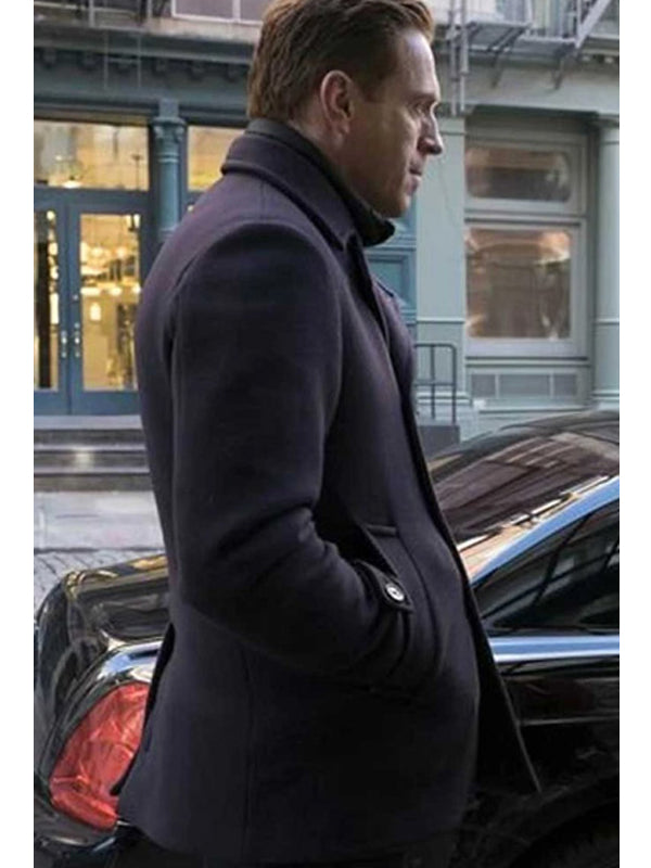 Bobby Axelrod Billions Blue Wool Pea Coat Winter Sale