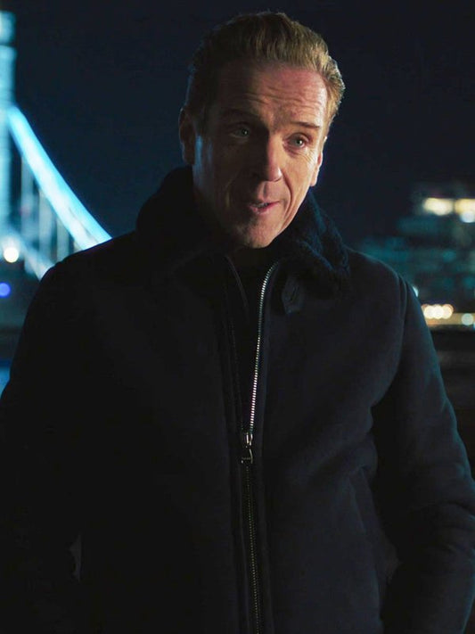 Bobby Axelrod Billions S05 Black Buffed Leather Jacket Winter Sale