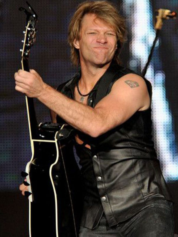 Bon Jovi Vintage Classic Black Leather Vest Shop now