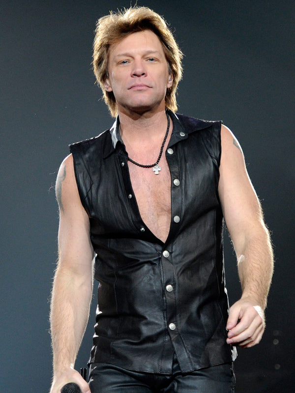 Bon Jovi Vintage Classic Black Leather Vest