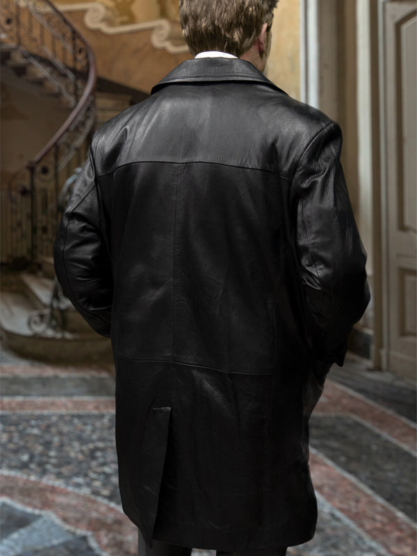 Brad Pitt Seven Black Leather Jacket Winter Sale