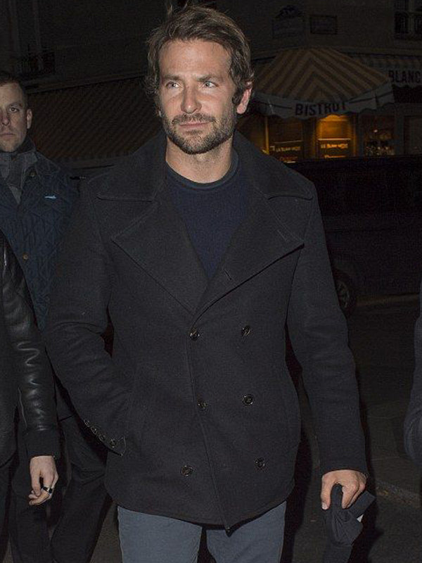 Bradley Cooper Classic Black Wool Peacoat Black Friday Sale
