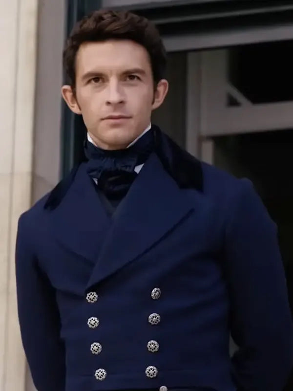 Bridgerton Season 2 Jonathan Bailey Blue Wool Tailcoat Winter Sale