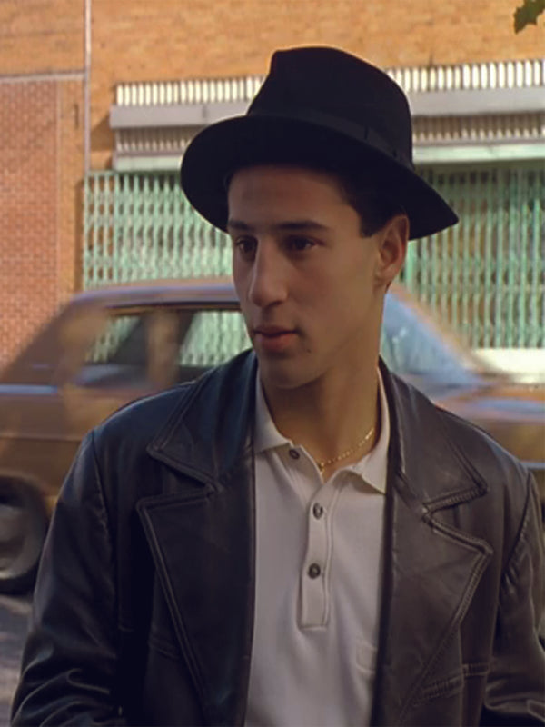 Bronx Tale Lillo Brancato Vintage Black Leather Coat Shop now