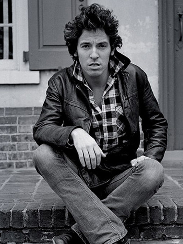 Bruce Springsteen Born to Run Black Leather Coat Free Shipping UK USA Canada