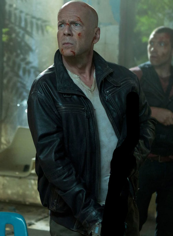 Bruce Willis A Good Day to Die Hard Black Leather Jacket Shop now