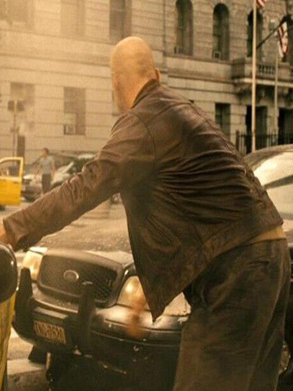 Bruce Willis Die Hard 4 Brown Distressed Leather Jacket Gifts for Him