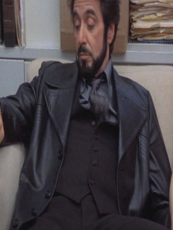 Carlito Brigante Al Pacino Black Vintage Leather Coat Celebrity outfits