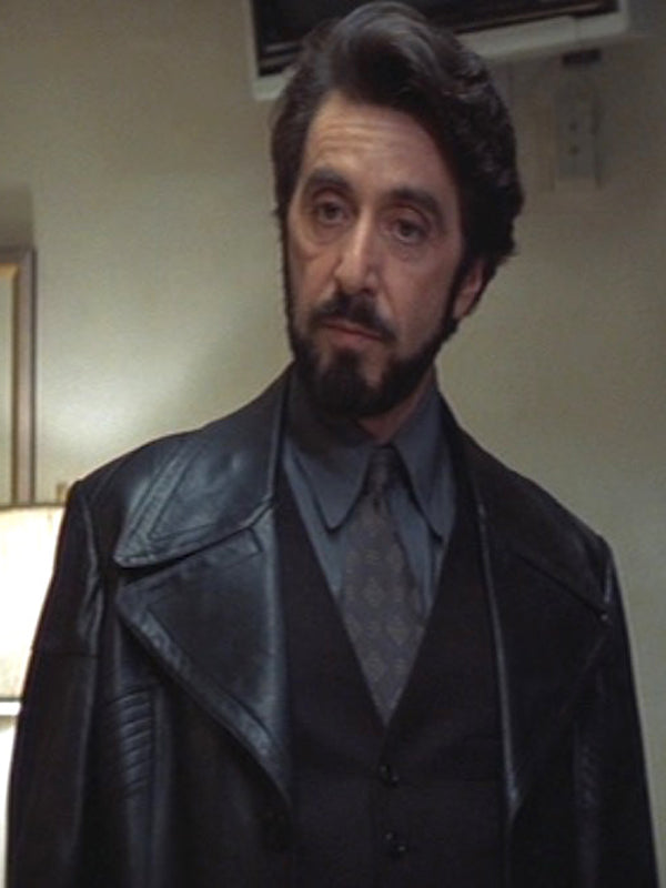 Carlito Brigante Al Pacino Black Vintage Leather Coat Free Shipping UK USA Canada