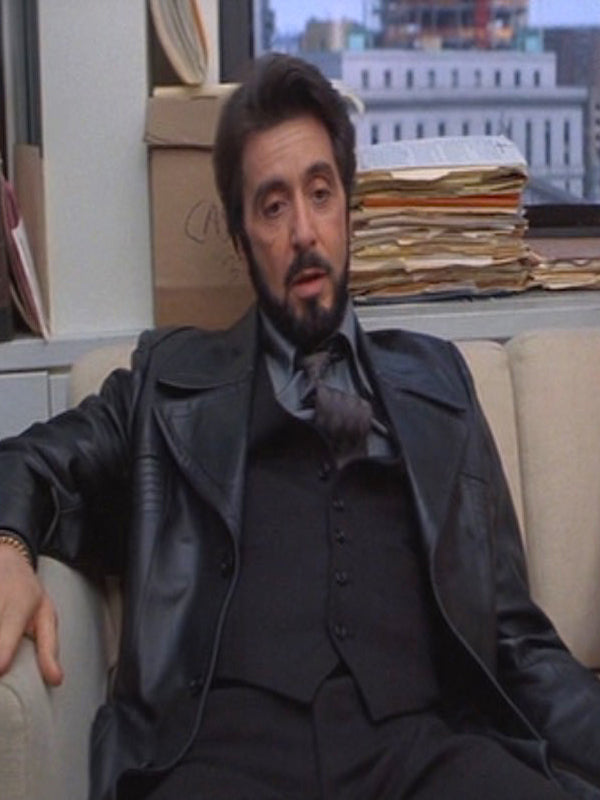 Carlito Brigante Al Pacino Black Vintage Leather Coat Shop now