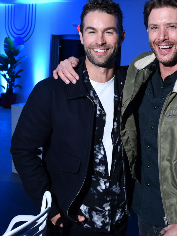 Chace Crawford Premiere Classic Blue Wool Jacket Free Shipping UK USA Canada