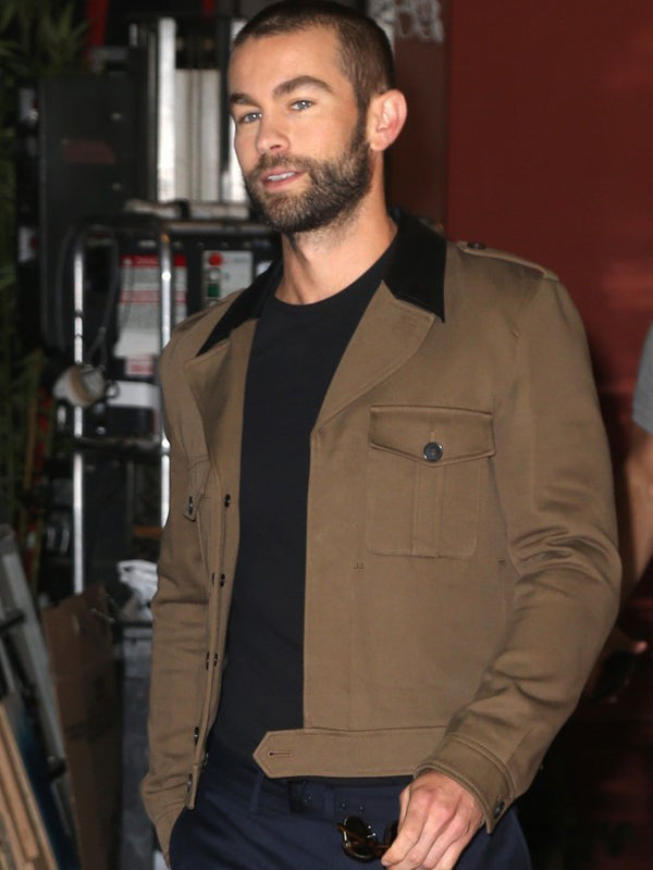 Chace Crawford Vintage Brown Wool Jacket Free Shipping UK USA Canada