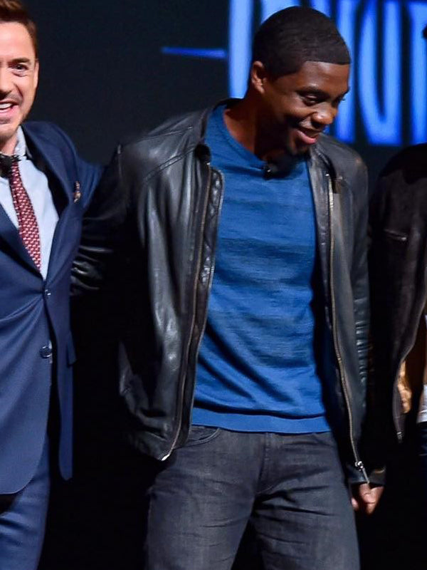 Chadwick Boseman Avengers Endgame Black Leather Jacket Black Friday Sale