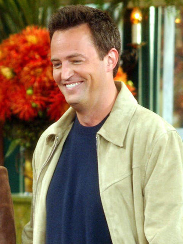 Chandler Friends Season 2 Matthew Perry Beige Suede Jacket Easter Sale