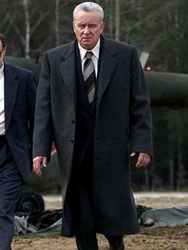 Chernobyl Stellan Skarsgard Gray Wool Trench Coat