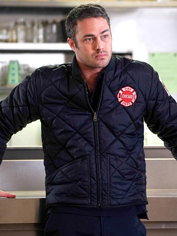 Chicago Fire Taylor Kinney Blue Puffer Jacket Buy now