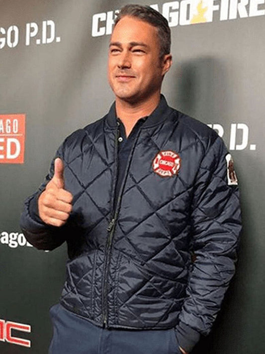Chicago Fire Taylor Kinney Blue Puffer Jacket