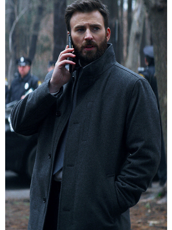 Chris Evans Avengers Gray Wool Trench Coat Shop now