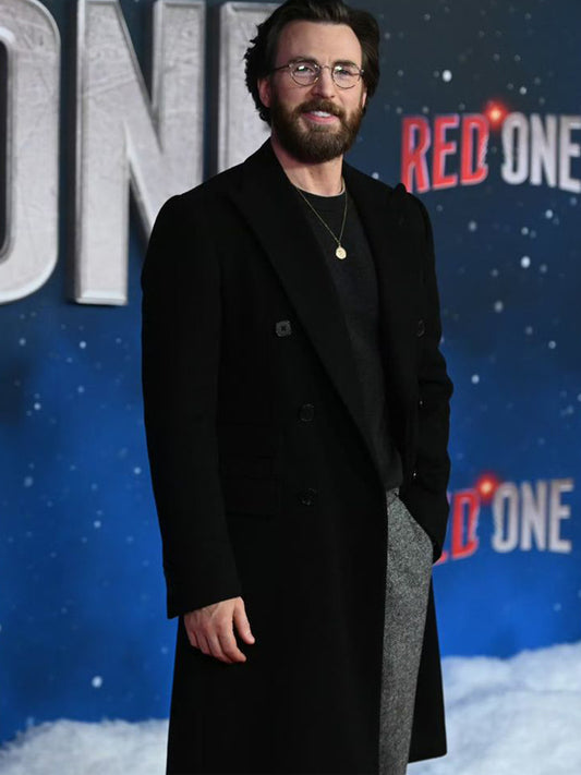 Chris Evans Red One Wool Black Coat Buy now
