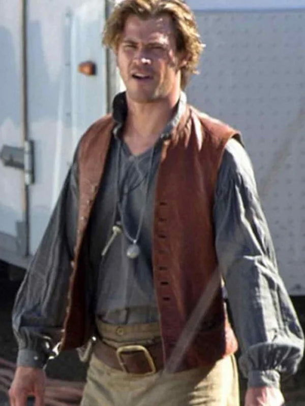 Chris Hemsworth Brown Leather Vest Free Shipping UK USA Canada